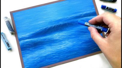 Drawing the sea Soft pastel timelapse