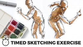 GESTURE DRAWING with Ink and Watercolor
