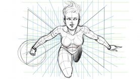 How to Draw a Dynamic Comic Book Pose Using a Perspective Grid
