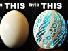 I Carve an Ostrich Egg filled with Resin and it glows