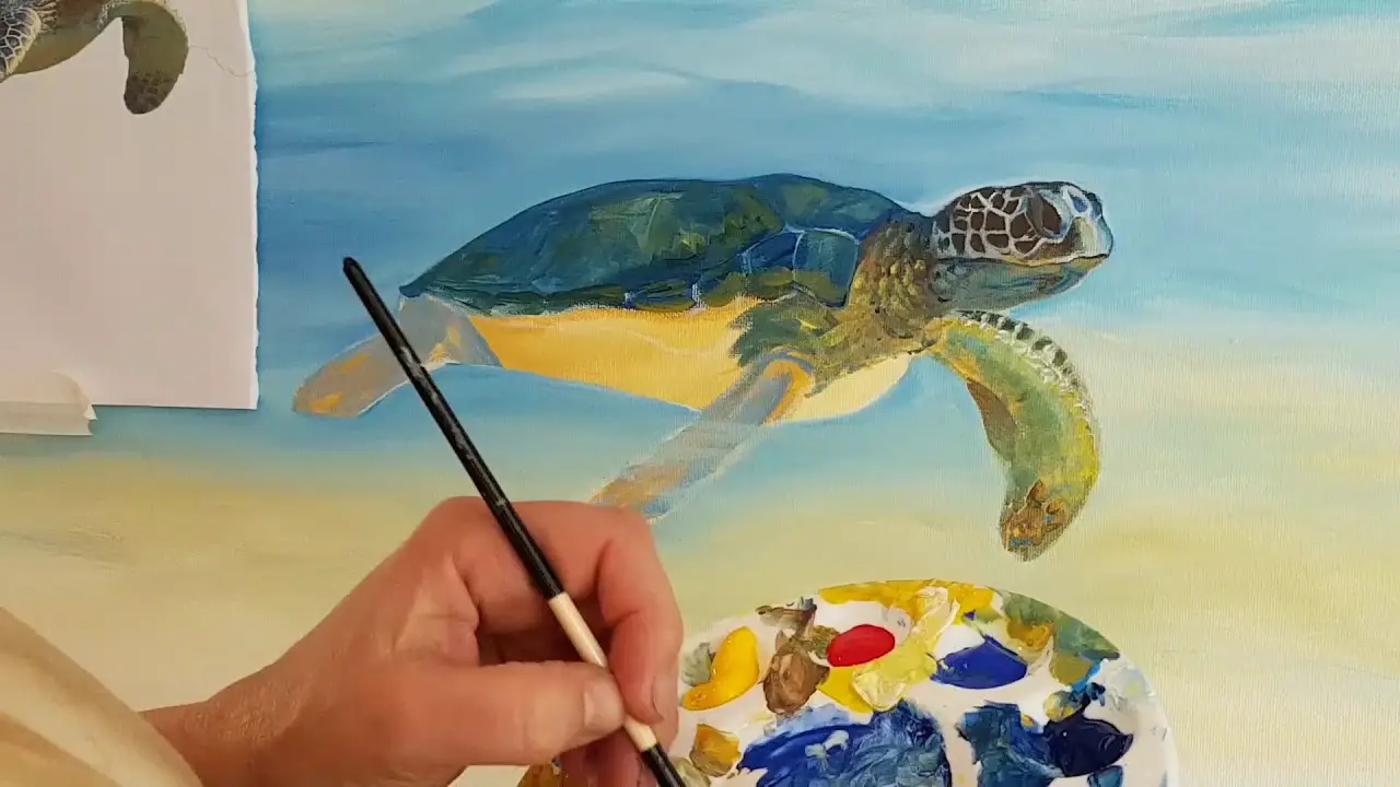 Sea Turtle Watercolor Painting Timelapse - PaintingTube