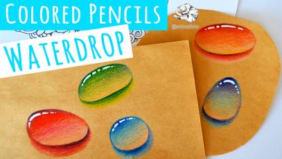 Real time Video How to Draw a Water Droplet with Colored Pencils