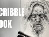 Scribble book face portrait