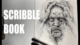 Scribble book face portrait