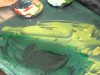 Oil paint color mixing tutorials. Earthy green in landscape