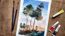 Quick amp Loose Watercolor LANDSCAPE Tutorial Paint with David