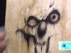Airbrush Outpost Wicked Skull on Canvas with PPG Paint and Iwata Airbrush
