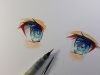 Drawing Anime Eyes Using Water And Pencil Colours