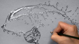 How I draw a Glass with Splashing Water Time Lapse Pencil Drawing