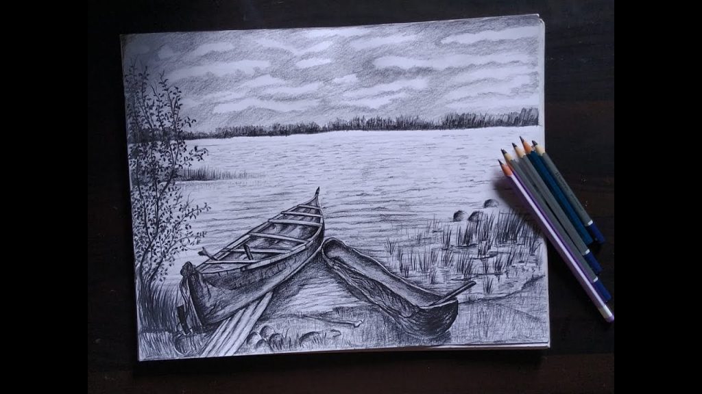 Drawing A Landscape With A Pencil Realistic Drawing Technique Photo Inspiration