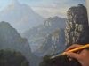 Acrylic Painting in Time Lapse Rocky and Misty Mountains and Cliffs by JM Lisondra