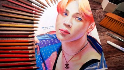 Drawing BTS Jimin 지민 Colored Pencil Drawing by leecano