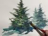 Eng sub Watercolor Tree Painting Easy Tutorial 3 Coniferous tree 水彩画の基本 〜もみの木を描くコツ