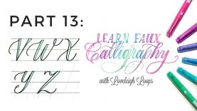 Faux Calligraphy Capital V W X Y Z