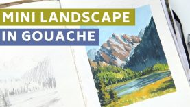 Landscape Painting in Gouache Mini Landscape Study