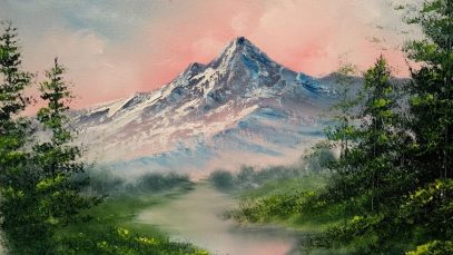 Painting A Sunset Mountain Landscape Quick And Easy Paintings By Justin
