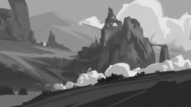Sketching a Landscape Digital Painting Time Lapse