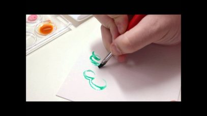 Watercolor Brush Calligraphy Letter E