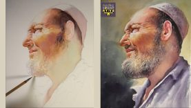 Old man portrait Watercolor Painting Intermediate level