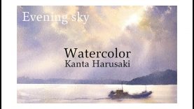 Watercolor Evening sky kanta harusaki 春崎幹太　水彩画　夕景