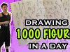 DRAWING 1000 FIGURES IN A DAY craziest art challenge EVER