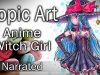 Copic Art Anime Witch Girl DRAWING Narrated