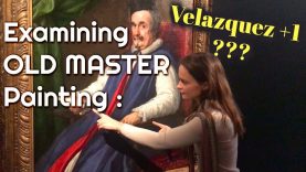 Examining OLD MASTER Painting VELAZQUEZ 1