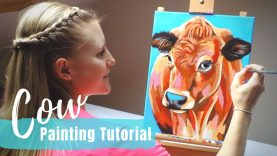 PAINTING Tutorial Acrylic Cow in 30 minutes Art Therapy
