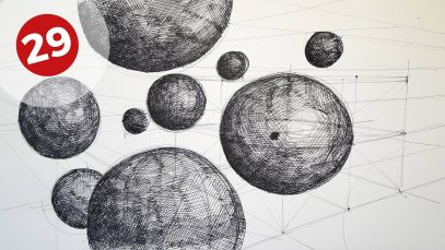 Spheres Composition Ink Drawing Daily Architecture Sketches 29