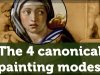 The four canonical painting modes of the Renaissance sfumato unione chiaroscuro cangiante