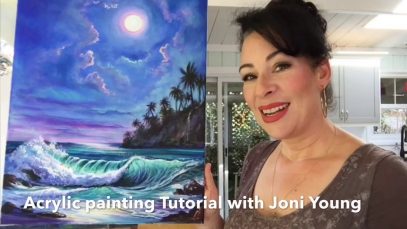Maui By Moonlight Painting Tutorial Acrylic Seascape