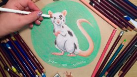 Toned Tan paper amp Pencil Drawing Spotty Rat