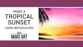 Tropical Sunset Watercolor Art Tutorial