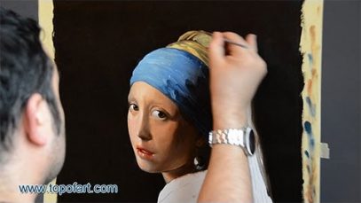 Art Reproduction Vermeer The Girl with a Pearl Earring Hand Painted Step by Step