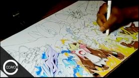 Drawing Pokemon Legendary Beasts Lluminal Dragon and Lugia Playmat