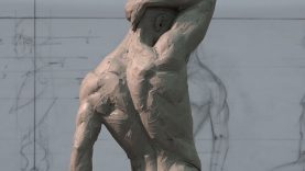 Live demo 2 – anatomy Male Andrew Cawrse clay figure sculpture