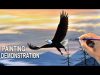 ACRYLIC PAINTING DEMO How to paint a bird at sunset