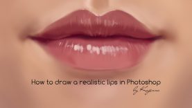 How to draw a lips in Photoshop Tutorial by Kajenna