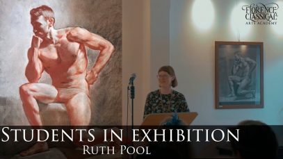 Students in exhibition Ruth Pool at the Florence Classical Arts Academy