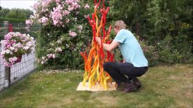 DIY garden idea decorative fire sculpture tutorial