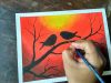 How to Paint LOVEBIRDS in a SUNSET WATERCOLOR PAINTING