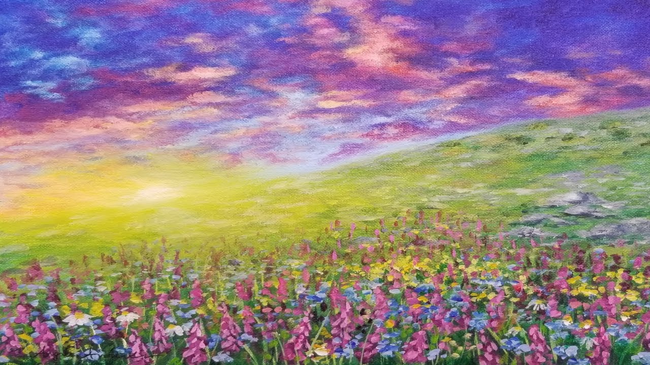 acrylic wildflower painting