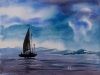 Boat During Storm Watercolor Painting Easy Way
