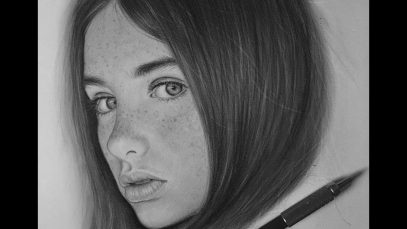 Drawing A Female Portrait With Mechanical Pencil