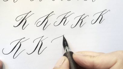 Modern calligraphy letter quotKquot