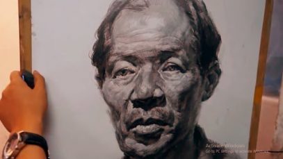 Old Man Portrait Drawing in Pencil 04
