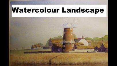 Watercolour Landscape Painting Demo Cley Windmill