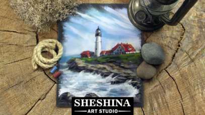 How to draw a Lighthouse seascape with soft pastels