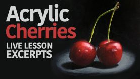 Acrylic Painting Tutorial Cherries Sketch