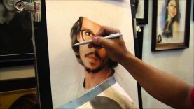 Johnny Depp Soft Pastel PortraitThe making by Macky Bongabong timelapse
